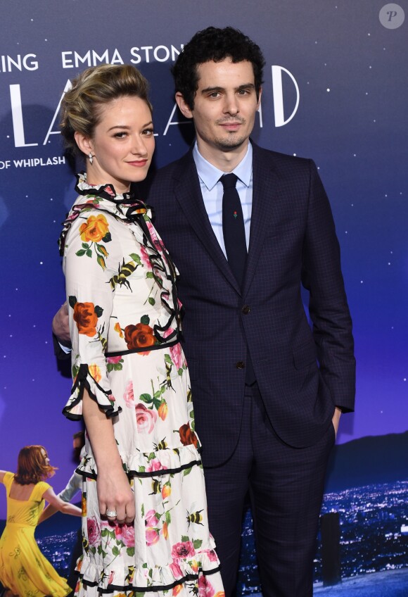 Olivia Hamilton et son compagnon Damien Chazelle à la première de "La La Land" à Los Angeles, le 6 décembre 2016.