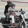 Exclusif - Laeticia Hallyday fait une grande virée sur les Harley-Davidson de Johnny avec Pierre Billon, Philippe Fatien et Fabrice Le Ruyet (mari d'Anne Marcassus) à Los Angeles le 27 septembre 2018.