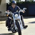 Johnny Hallyday et sa femme Laeticia sont allés se promener en moto aux alentours de Los Angeles, le 27 septembre 2014.