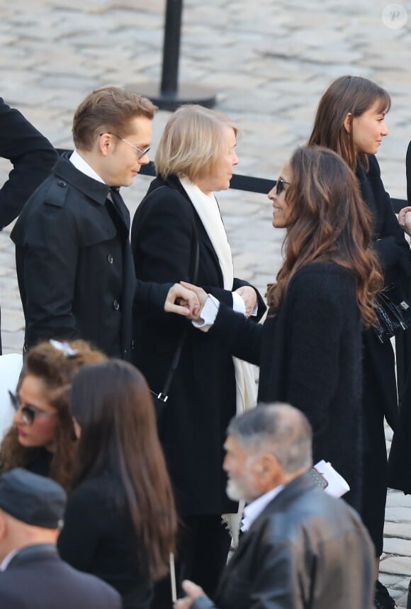 Nicolas Aznavour (Fils de Charles Aznavour), Ulla Aznavour - Arrivées à l'hommage national à Charles Aznavour à l'Hôtel des Invalides à Paris. Le 5 octobre 2018 © Jacovides-Moreau / Bestimage