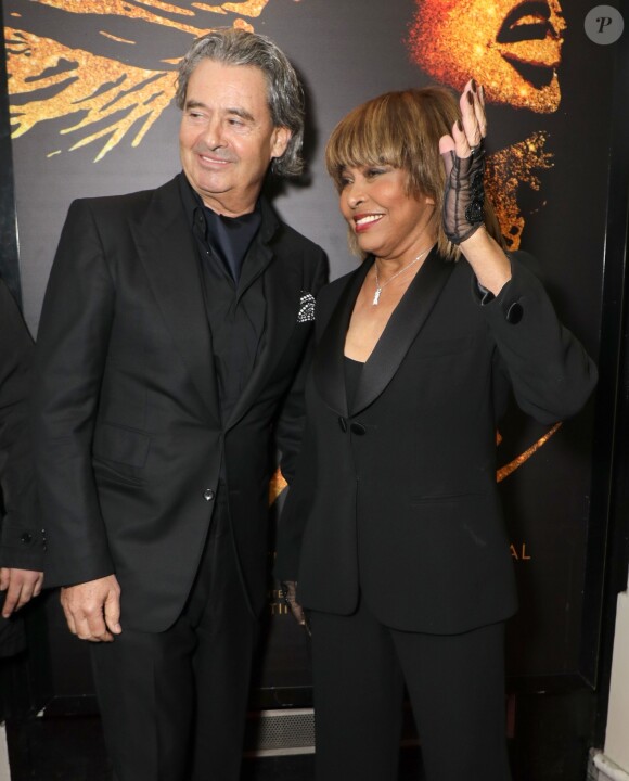 Tina Turner et son époux Erwin Bach - Présentation à la presse de la comédie musicale "Tina: The Tina Turner Musical" au théâtre Aldwych à Londres, le 17 avril 2018.