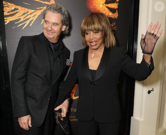 Tina Turner et son époux Erwin Bach - Présentation à la presse de la comédie musicale "Tina: The Tina Turner Musical" au théâtre Aldwych à Londres, le 17 avril 2018.