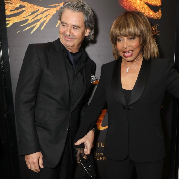 Tina Turner et son époux Erwin Bach - Présentation à la presse de la comédie musicale "Tina: The Tina Turner Musical" au théâtre Aldwych à Londres, le 17 avril 2018.