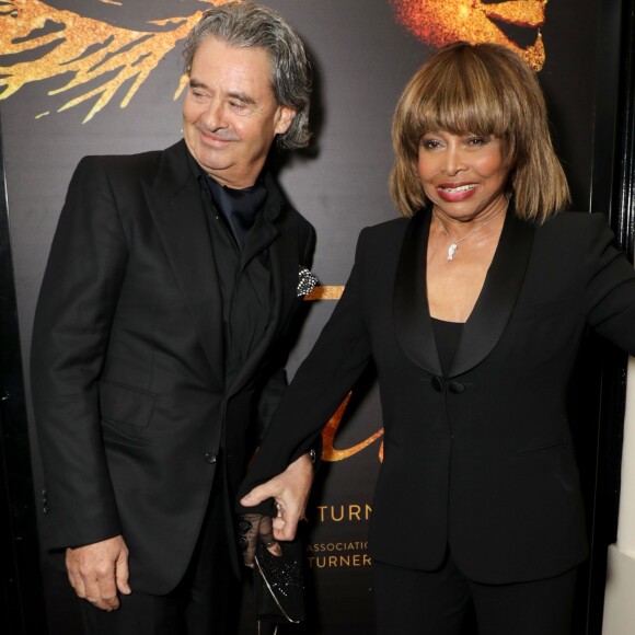 Tina Turner et son époux Erwin Bach - Présentation à la presse de la comédie musicale "Tina: The Tina Turner Musical" au théâtre Aldwych à Londres, le 17 avril 2018.