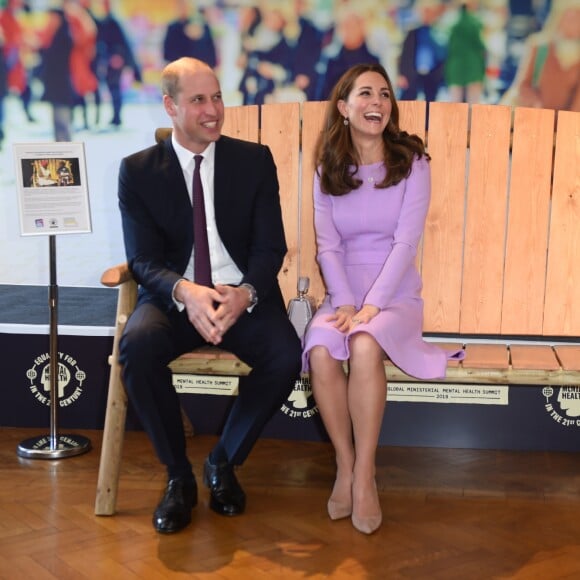 Le prince William et Kate Middleton au premier sommet sur la santé mentale au County Hall à Londres le 9 octobre 2018.