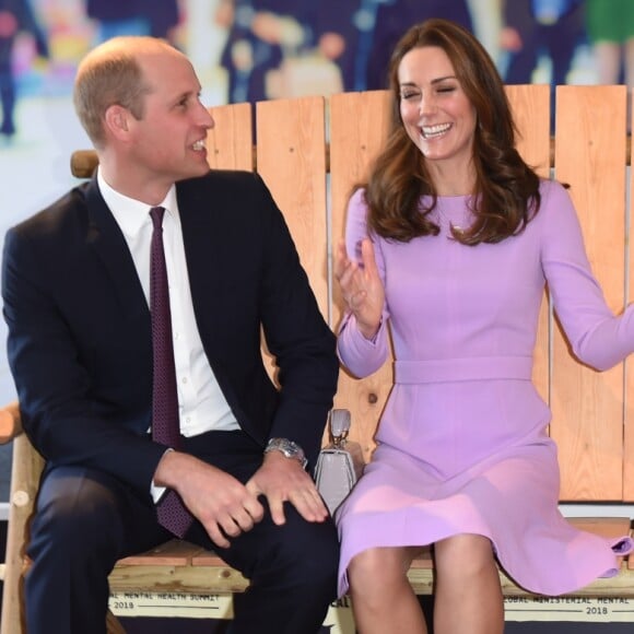 Le prince William et Kate Middleton au premier sommet sur la santé mentale au County Hall à Londres le 9 octobre 2018.