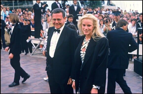 Géraldine Danon et son père Raymond au Festival de Cannes en 1986.