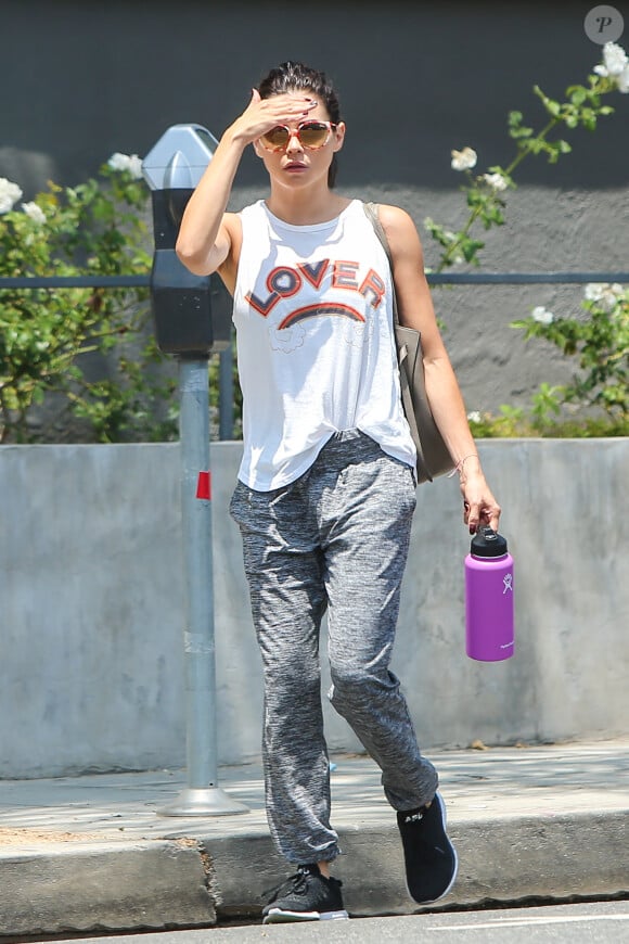 Exclusif - Jenna Dewan quitte la salle de gym à Los Angeles le 26 juillet 2018.