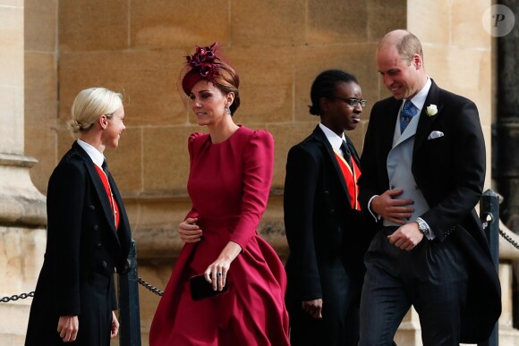 Le prince William, duc de Cambridge, et Catherine (Kate) Middleton, duchesse de Cambridge - Cérémonie de mariage de la princesse Eugenie d'York et Jack Brooksbank en la chapelle Saint-George au château de Windsor, Royaume Uni le 12 octobre 2018.