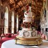 Illustration du wedding cake, créé par Sophie Cabot, pour le mariage de La princesse Eugenie et son mari Jack Brooksbank le 12 octobre 2018.  The wedding cake created by Sophie Cabot for the wedding of Princess Eugenie to Jack Brooksbank seen in St. George's Hall at Windsor Castle.12/10/2018 - Windsor
