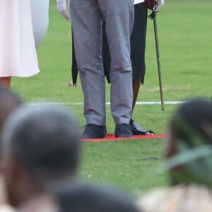 Le prince Harry, duc de Sussex et sa femme Meghan Markle, duchesse de Sussex (enceinte) lors d'une cérémonie aux îles Fidji dans le cadre de leur voyage officiel, le 23 octobre 2018.