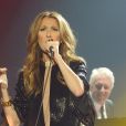 Céline Dion en concert au Palais Omnisports de Paris-Bercy à Paris, le 1er decembre 2013. Claude Lemay au piano.