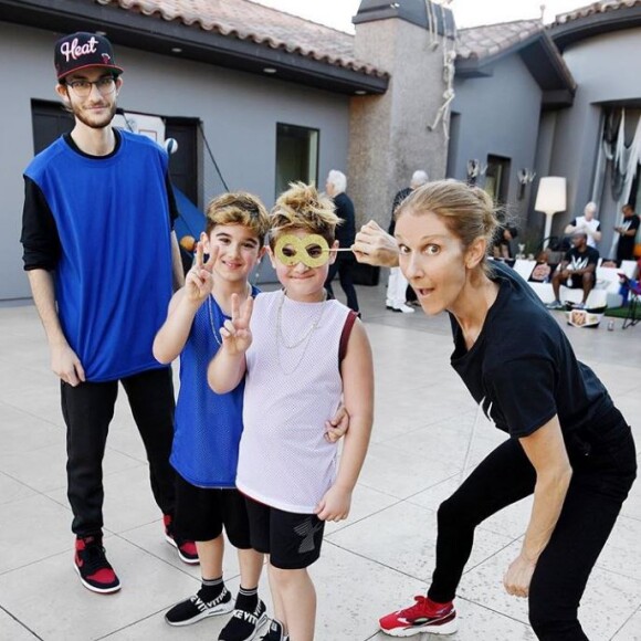 Céline Dion fête les 8 ans de Nelson et Eddy, à Las Vegas, le 23 octobre 2018