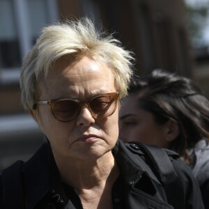 Muriel Robin - Obsèques de Maurane en l'église Notre-Dame des Grâces à Woluwe-Saint-Pierre en Belgique le 17 mai 2018.