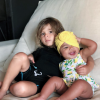 Reign (fils de Kourtney Kardashian et Scott Disick) et sa cousine True (fille de Khloé Kardashian et Tristan Thompson) à Bali, en Indonésie. Octobre 2018.