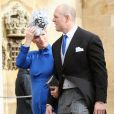 Zara (Phillips) et Mike Tindall au mariage de la princesse Eugenie d'York et de Jack Brooksbank à la chapelle Saint George de Windsor le 12 octobre 2018.