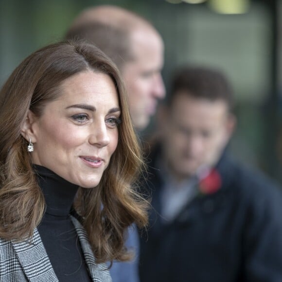 Le prince William et la duchesse Catherine de Cambridge arrivent à un événement de Coach Core au Basildon Sporting Village à Basildon dans l'Essex, le 30 octobre 2018.