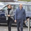 Le prince William et la duchesse Catherine de Cambridge arrivent à un événement de Coach Core au Basildon Sporting Village à Basildon dans l'Essex, le 30 octobre 2018.