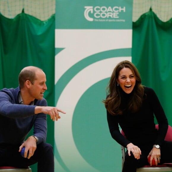 Kate Middleton, duchesse de Cambridge, et le prince William étaient le 30 octobre 2018 à Basildon dans l'Essex pour un de Coach Core, programme soutenu par la Fondation royale.