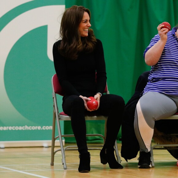 Kate Middleton, duchesse de Cambridge, et le prince William étaient le 30 octobre 2018 à Basildon dans l'Essex pour un de Coach Core, programme soutenu par la Fondation royale.