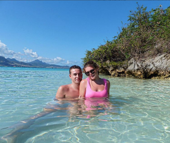 Camille Gottlieb et son ami Hugo sur l'île aux aigrettes lors de leurs vacances à l'île Maurice fin octobre - début novembre 2018, photo issue du compte Instagram d'Hugo.