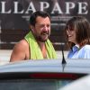 Exclusif - Matteo Salvini et sa compagne Elisa Isoardi en vacances à Milan, le 6 août 2018.
