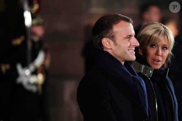 Emmanuel Macron et sa femme la Brigitte Macron (Trogneux) à Strasbourg, le 4 Novembre 2018 © Stéphane Lemouton/Bestimage