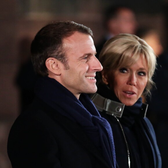 Emmanuel Macron et sa femme la Brigitte Macron (Trogneux) à Strasbourg, le 4 Novembre 2018 © Stéphane Lemouton/Bestimage