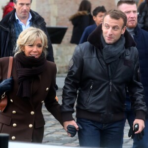 Emmanuel Macron et sa femme Brigitte Macron en week-end de 3 jours à Honfleur le 1er novembre 2018.