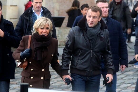 Emmanuel Macron et sa femme Brigitte Macron en week-end de 3 jours à Honfleur le 1er novembre 2018.
