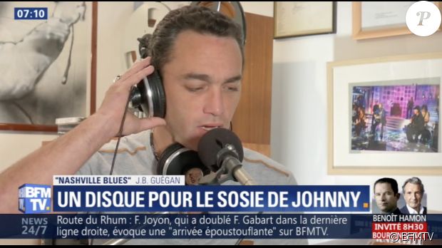 Jean-Baptiste Guégan va enregistrer un album avec des chansons qui avait été prévues pour Johnny Hallyday. Confidences à BFMTV, le 12 novembre 2018.