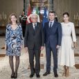 Le prince héritier Frederik de Danemark et la princesse Mary ont été reçus le 6 novembre 2018 au palais du Quirinal à Rome par le président italien Sergio Mattarella et sa fille Laura.