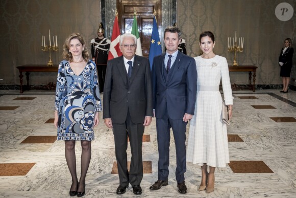 Le prince héritier Frederik de Danemark et la princesse Mary ont été reçus le 6 novembre 2018 au palais du Quirinal à Rome par le président italien Sergio Mattarella et sa fille Laura.