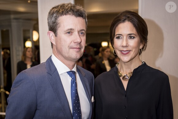 Le prince Frederik et la princesse Mary de Danemark lors d'une réception avec la délégation d'entreprises de leur visite officielle à Rome, le 6 novembre 2018