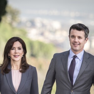 Le prince Frederik de Danemark et la princesse Mary lors d'une conférence à la Villa Miani à Rome le 7 novembre 2018.