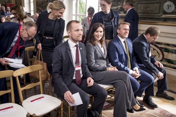 Le prince Frederik de Danemark et la princesse Mary lors d'une conférence à la Villa Miani à Rome le 7 novembre 2018.