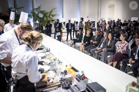 Le prince Frederik et la princesse Mary de Danemark ont assisté à un événement gastronomique nordique et italien lors d'une visite économique et culturelle à Rome, Italie, le 7 novembre 2018.