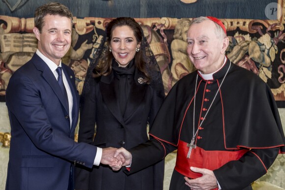 Le prince Frederik et la princesse Mary de Danemark ont été reçus en audience par le pape François au Vatican lors de leur visite officielle à Rome, le 8 novembre 2018