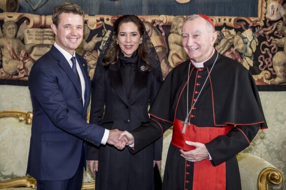Le prince Frederik et la princesse Mary de Danemark ont été reçus en audience par le pape François au Vatican lors de leur visite officielle à Rome, le 8 novembre 2018