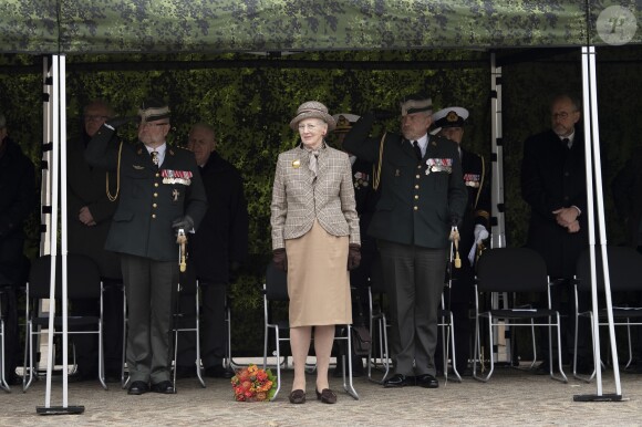 La reine Margrethe II de Danemark lors de la cérémonie commémorative du centenaire de la fin de la Première Guerre mondiale à Aarhus le 11 novembre 2018