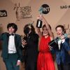 Millie Bobby Brown et toute l'équipe de Stranger Things - Photocall de la 23ème soirée annuelle Screen Actors Guild awards au Shrine auditorium à Los Angeles, le 29 janvier 2017 © Chris Delmas/Bestimage