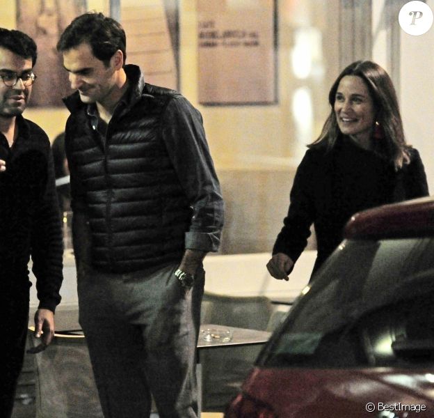 Exclusif - Roger Federer avec sa femme Mirka sont allés dîner avec leurs amis Pippa Middleton et son mari James Matthews au restaurant Il Trillo à Londres le 8 novembre 2018.