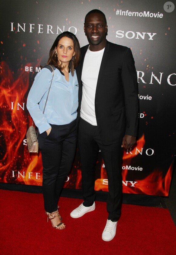 Hélène Sy et son mari Omar Sy à la première de Inferno au théâtre DGA à Los Angeles, le 25 octobre 2016