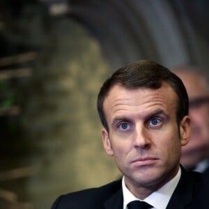 Le président de la République française Emmanuel Macron à la mairie de Gand, Belgique, le 19 novembre 2018, lors de la visite d'Etat du couple présidentiel en Belgique. © Stephane Lemouton/Bestimage