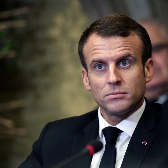 Le président de la République française Emmanuel Macron à la mairie de Gand, Belgique, le 19 novembre 2018, lors de la visite d'Etat du couple présidentiel en Belgique. © Stephane Lemouton/Bestimage