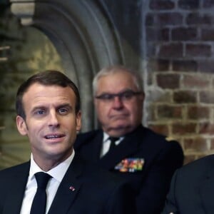 Le président de la République française Emmanuel Macron et le roi Philippe de Belgique à la mairie de Gand, Belgique, le 19 novembre 2018, lors de la visite d'Etat du couple présidentiel en Belgique. © Stephane Lemouton/Bestimage