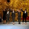 Stefano Gabbana, Naomi Campbell, Monica Bellucci, Domenico Dolce et Marpessa Hennink lors du défilé Dolce&Gabbana pendant la Fashion Week Printemps / Été 2019 homme de Milan, Italie, le 16 juin 2018.