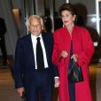  Jean d'Ormesson et sa femme Françoise Beghin - Inauguration de la Fondation Louis Vuitton à Paris le 20 octobre 2014. 