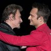 Exclusif - David Hallyday et Johnny Hallyday en concert au POPB de Bercy à Paris, le 15 juin 2013