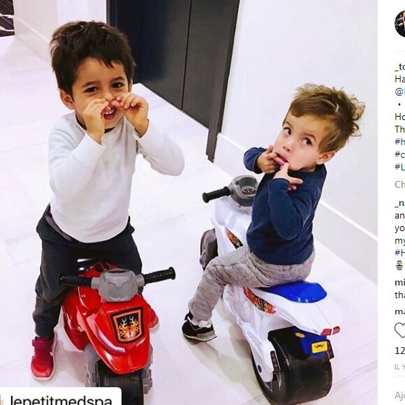 Tony Parker publie une photo de ses fils faisant des grimaces sur Instagram le 22 novembre 2018.